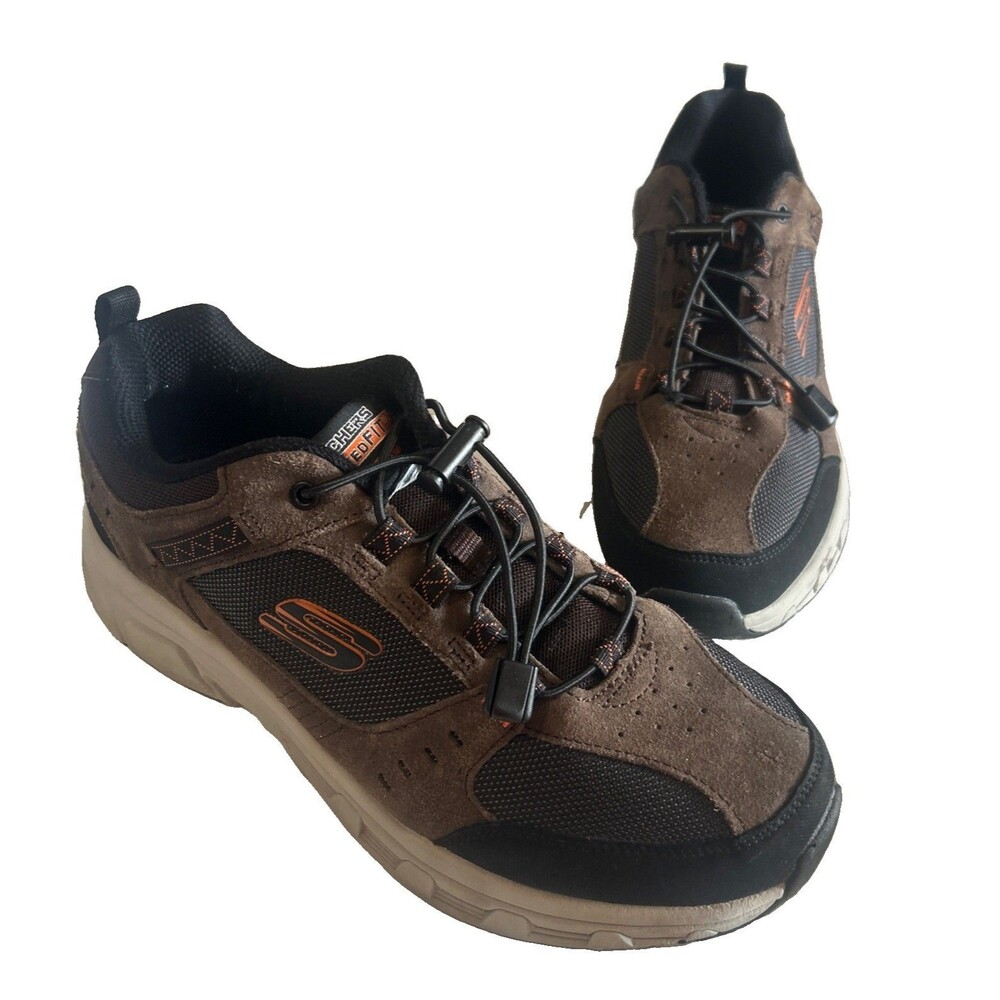 Skechers Oak Canyon Mens Size 9.5 Relaxed Fit Memory Foam Brown Black Sneaker